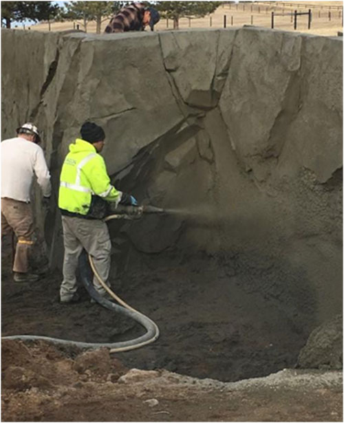 Shotcrete – feature wall for a pond
